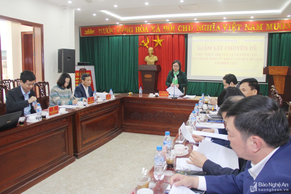 Đoàn đại biểu Quốc hội giám sát công tác quy hoạch tại thị xã Thái Hòa