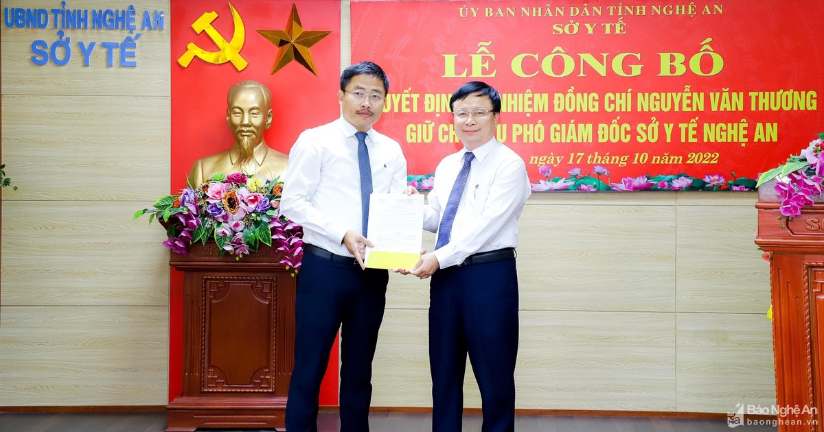 Công bố quyết định bổ nhiệm Phó Giám đốc Sở Y tế