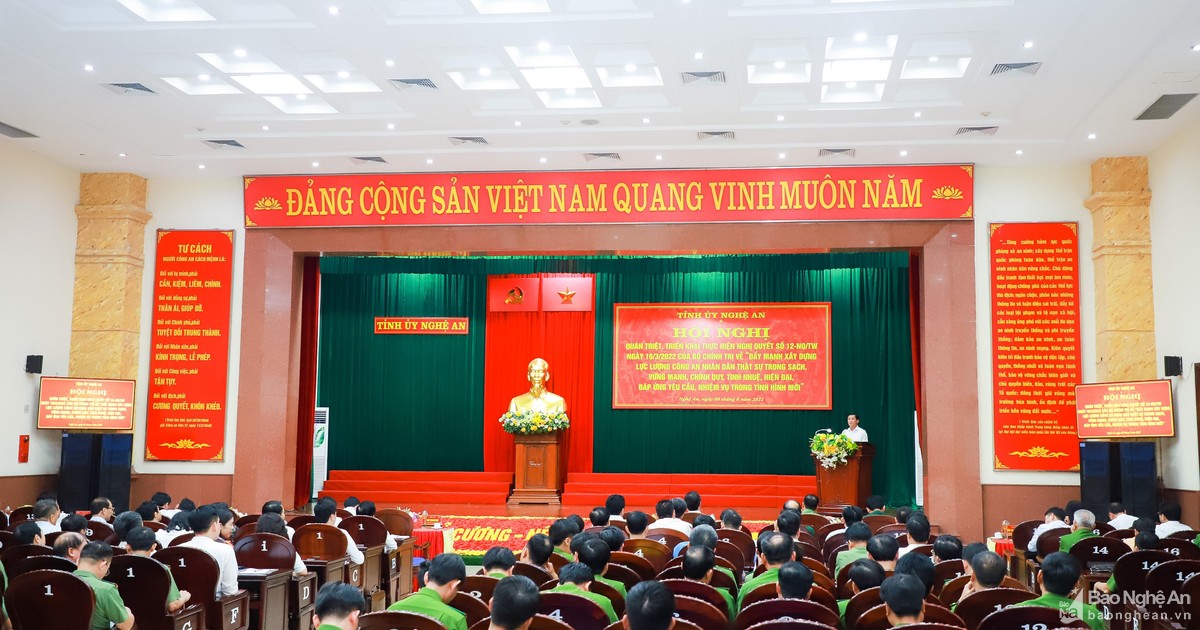 Tỉnh ủy Nghệ An quán triệt, triển khai Nghị quyết của Bộ Chính trị về xây dựng lực lượng Công an nhân dân
