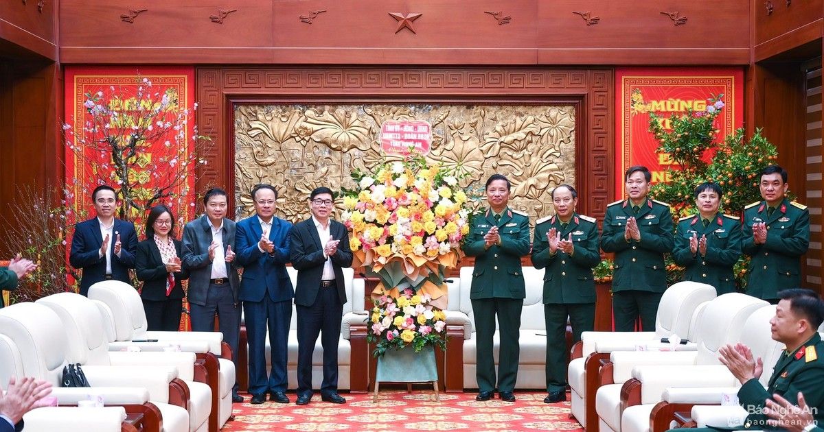 Phó Bí thư Thường trực Tỉnh ủy Nghệ An thăm, chúc Tết Quân khu 4