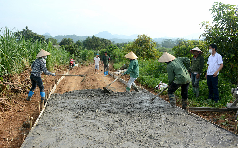 Quan tâm hỗ trợ xi măng để xây dựng đường giao thông nông thôn