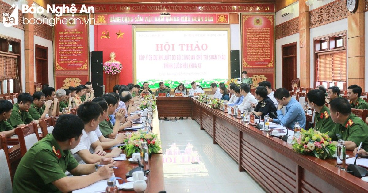 Nghệ An góp ý về 5 Dự án Luật do Bộ Công an soạn thảo trình Quốc hội khóa XV