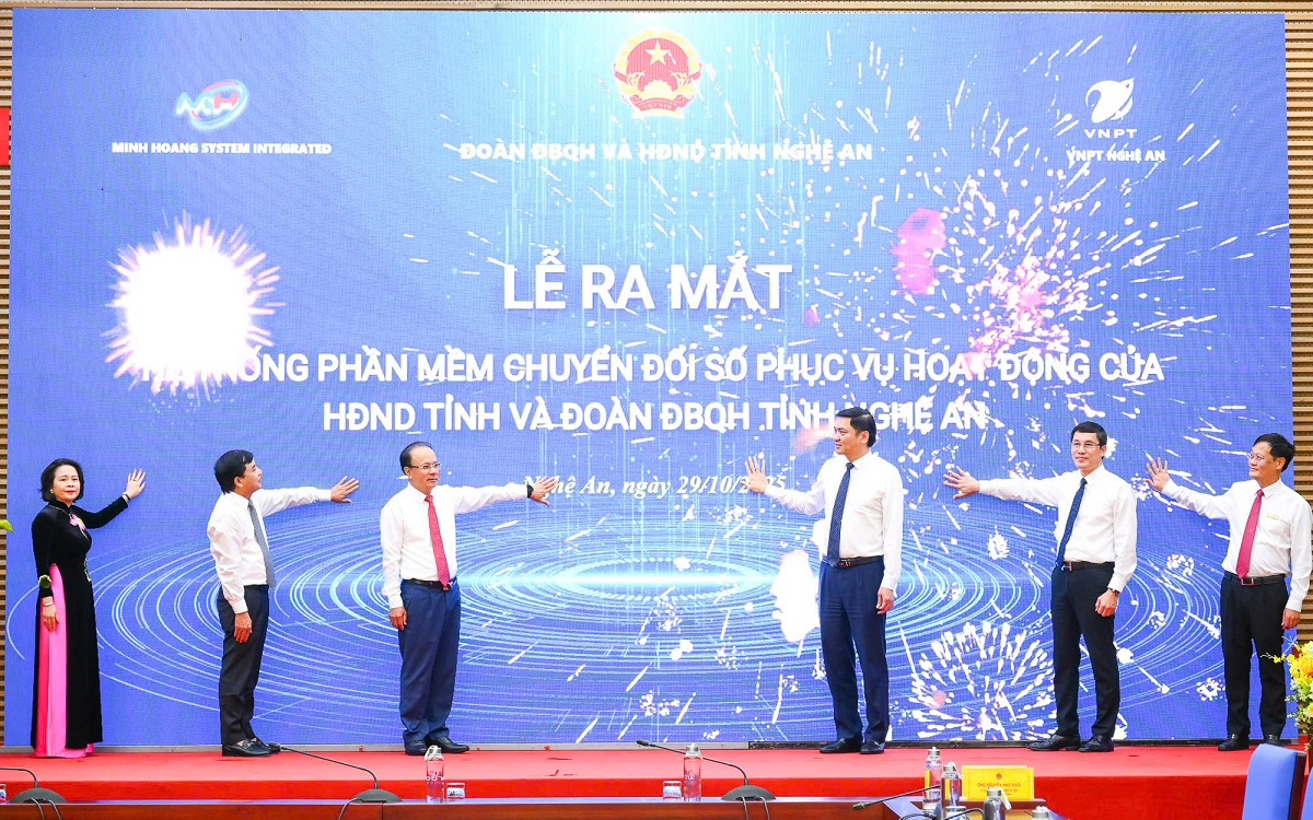 Ra mắt hệ thống phần mềm chuyển đổi số phục vụ hoạt động của HĐND tỉnh và Đoàn ĐBQH tỉnh Nghệ An