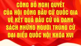 Công bố Nghị quyết của Hội đồng Bầu cử quốc gia về kết quả bầu cử và danh sách những người trúng cử đại biểu Quốc hội khóa XVI