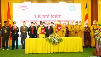 Ký kết phối hợp giữa Ủy ban Mặt trận Tổ quốc tỉnh Nghệ An với Ban Trị sự Giáo hội Phật giáo tỉnh