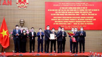 Dự án chế tạo các sản phẩm điện tử tại Nghệ An tăng vốn đầu tư lên 500 triệu USD