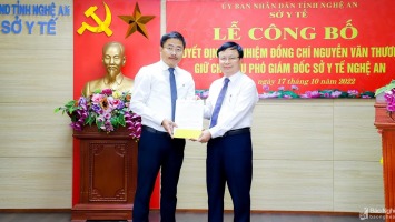 Công bố quyết định bổ nhiệm Phó Giám đốc Sở Y tế