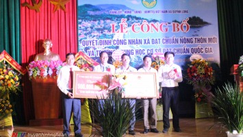 Xã Quỳnh Long (Quỳnh Lưu) đón Bằng công nhận xã đạt chuẩn Nông thôn mới