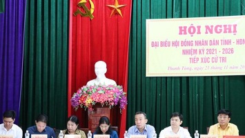 Phó Chủ tịch UBND tỉnh Nguyễn Văn Đệ tiếp xúc cử tri tại xã Thanh Tùng, huyện Thanh Chương