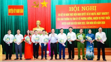 Huyện Nam Đàn sơ kết 5 năm thực hiện Nghị quyết số 07 của Ban Thường vụ Tỉnh uỷ