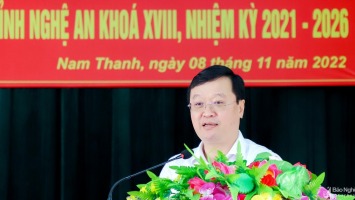 Chủ tịch UBND tỉnh Nguyễn Đức Trung tiếp xúc cử tri xã Nam Thanh (Nam Đàn)