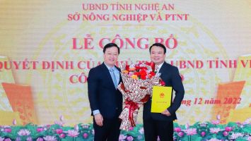Nghệ An: Trao quyết định điều động, bổ nhiệm Giám đốc Sở Nông nghiệp và Phát triển nông thôn