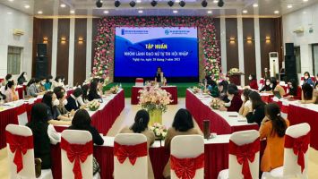 Nhóm nữ đại biểu Quốc hội và HĐND tỉnh tham dự Hội nghị tập huấn Lãnh đạo nữ tự tin hội nhập