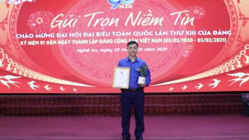 Đại diện Nghệ An lọt top 10 Gương mặt trẻ Việt Nam tiêu biểu năm 2021