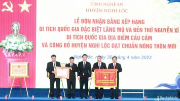 Chủ tịch Quốc hội Vương Đình Huệ dự lễ công bố huyện Nghi Lộc đạt chuẩn Nông thôn mới
