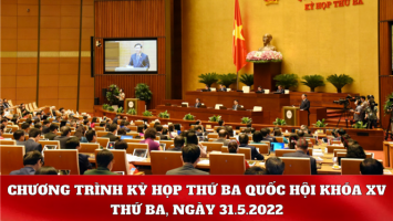 Kỳ họp thứ Ba, Quốc hội Khóa XV: Chương trình làm việc ngày 31.5.2022