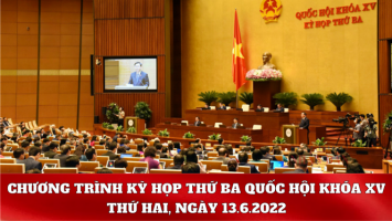 Kỳ họp thứ Ba, Quốc hội Khóa XV: Chương trình làm việc ngày 13.6.2022