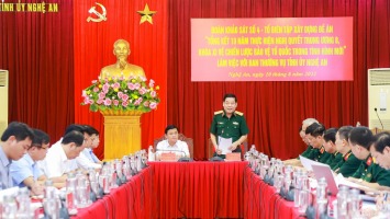 Khảo sát xây dựng Đề án Tổng kết 10 năm thực hiện Chiến lược bảo vệ Tổ quốc tại Nghệ An