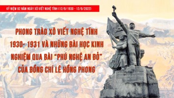 Phong trào Xô viết Nghệ - Tĩnh (1930-1931) và những bài học kinh nghiệm qua bài "Phú Nghệ An đỏ" của đồng chí Lê Hồng Phong