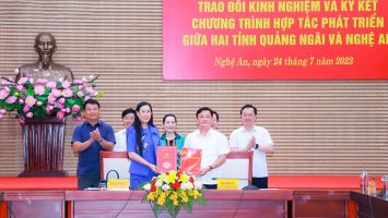 Ban Thường vụ Tỉnh ủy Nghệ An và Quảng Ngãi ký kết chương trình hợp tác phát triển