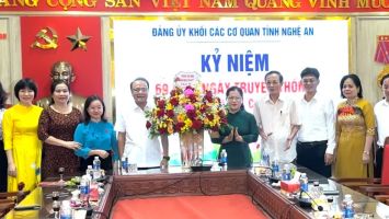 Thường trực HĐND và Đoàn ĐBQH tỉnh chúc mừng Đảng ủy khối các cơ quan tỉnh  nhân dịp kỷ niệm 69 năm ngày thành lập