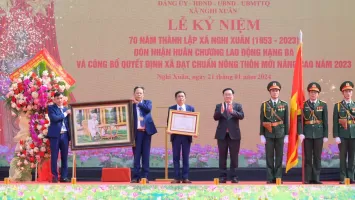 Chủ tịch Quốc hội Vương Đình Huệ dự kỷ niệm 70 năm thành lập, đón nhận Huân chương Lao động hạng Ba, đạt NTM nâng cao của xã Nghi Xuân, Nghi Lộc
