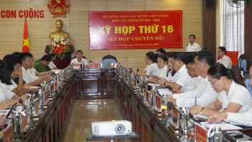 Kỳ họp thứ 16 HĐND huyện Con Cuông thông qua chủ trương sắp xếp đơn vị hành chính cấp xã