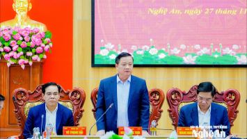 Thường trực Tỉnh uỷ làm việc với Đảng uỷ Công an tỉnh