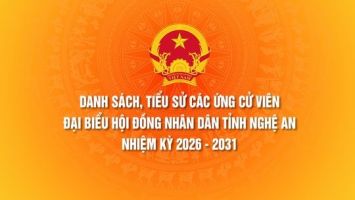 Danh sách, tiểu sử các ứng cử viên Đại biểu Hội đồng Nhân dân tỉnh Nghệ An nhiệm kỳ 2026 - 2031