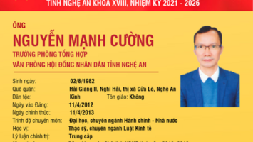 Tiểu sử tóm tắt và chương trình hành động của ứng cử viên đại biểu HĐND tỉnh Nguyễn Mạnh Cường