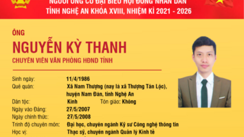 Tiểu sử tóm tắt và chương trình hành động của ứng cử viên đại biểu HĐND tỉnh Nguyễn Kỳ Thanh