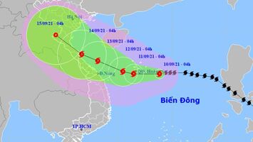 Dự báo bão số 5 Conson sẽ đổ bộ Quảng Trị-Quảng Ngãi trong 72 giờ tới