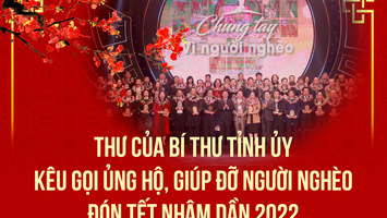 Thư của Bí thư Tỉnh ủy kêu gọi ủng hộ, giúp đỡ người nghèo đón Tết Nhâm Dần 2022