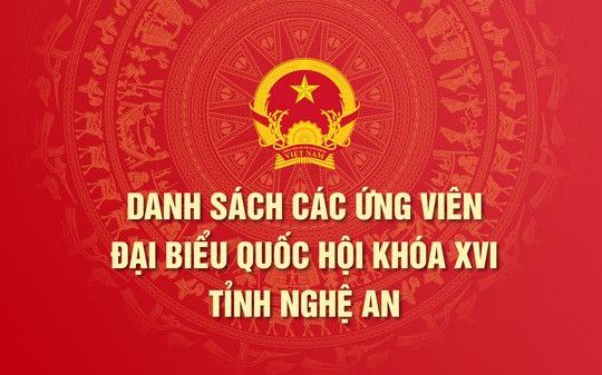 Danh sách các ứng cử viên đại biểu Quốc hội khóa XVI tại tỉnh Nghệ An